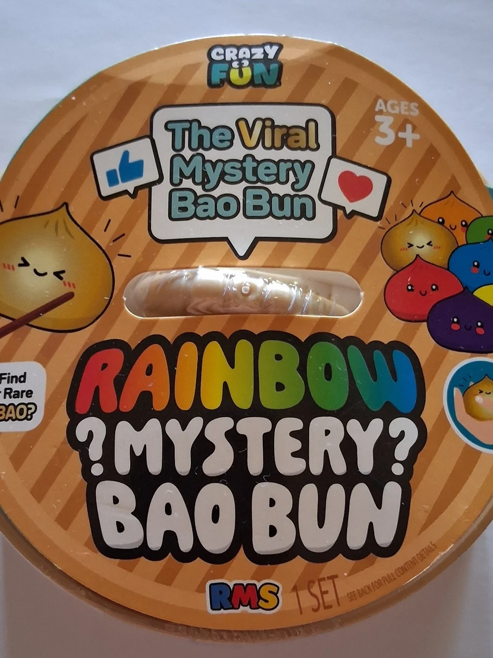 Crazy Fun Rainbow Mystery Bao Bun Plush Toy - Multicolor